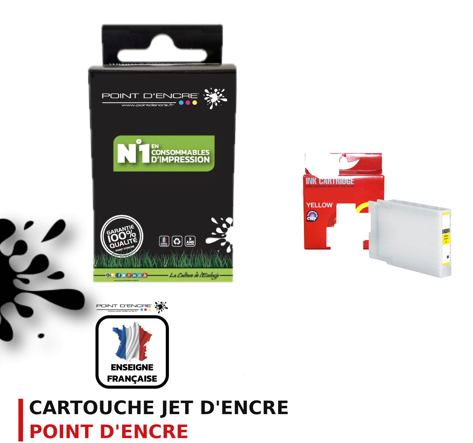 Cartouche d'encre POINT D'ENCRE Epson T04B4 — JAUNE