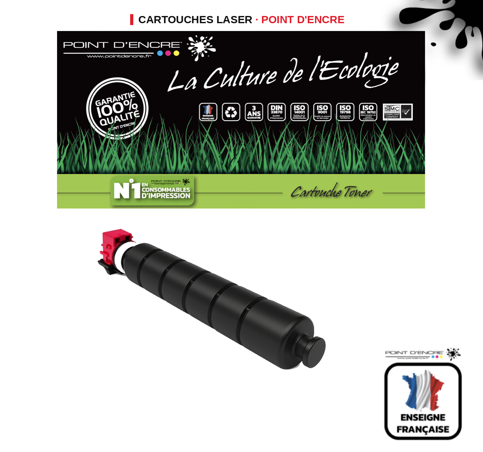 Cartouche laser POINT D'ENCRE Kyocera 8455 — MAGENTA