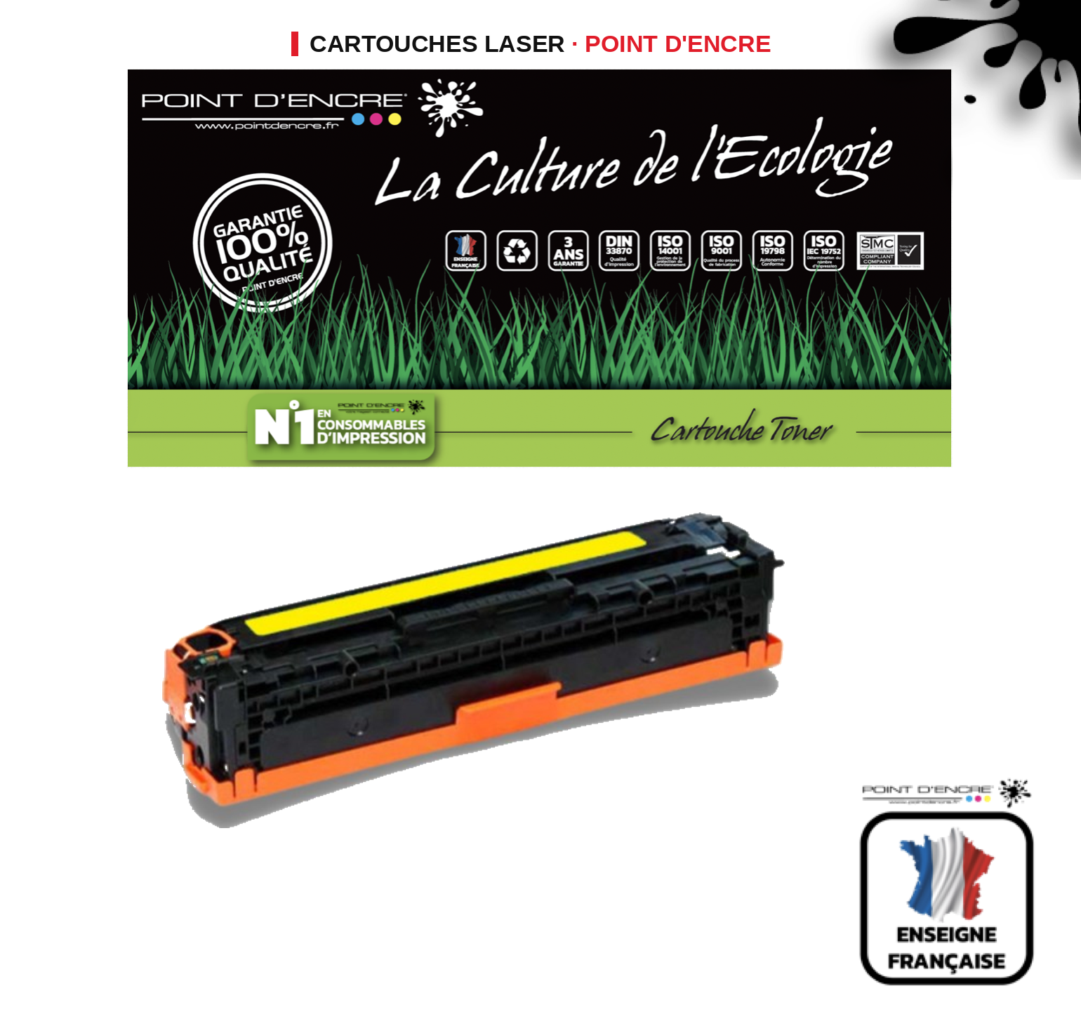 Cartouche laser POINT D'ENCRE Hp 305A — JAUNE