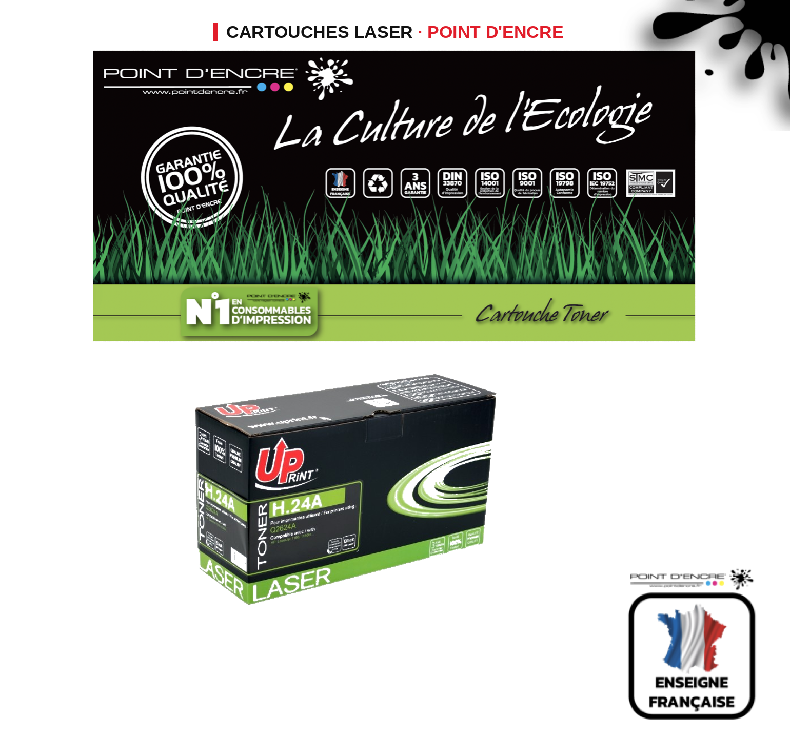 Cartouche laser POINT D'ENCRE Hp 24A — NOIR