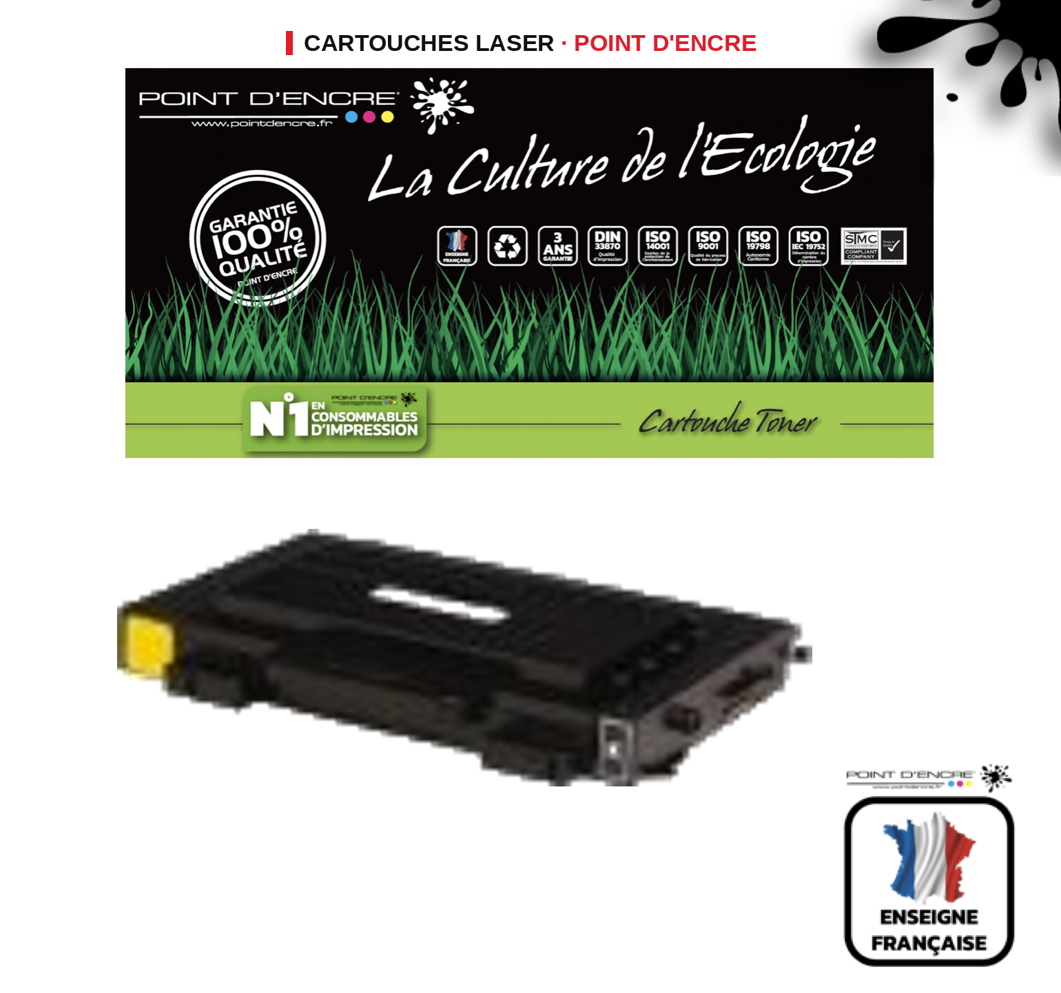 Cartouche laser POINT D'ENCRE Xerox 6100 — NOIR