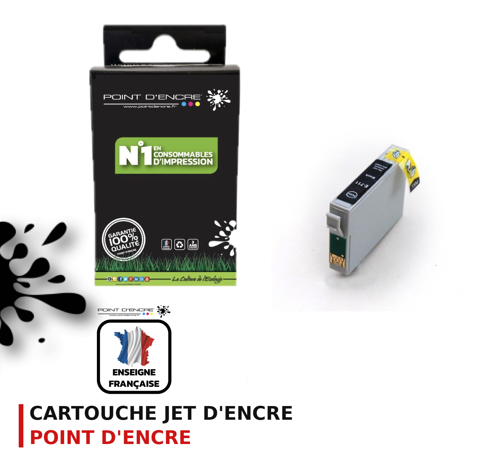 Cartouche d'encre POINT D'ENCRE Epson T0711 — NOIR