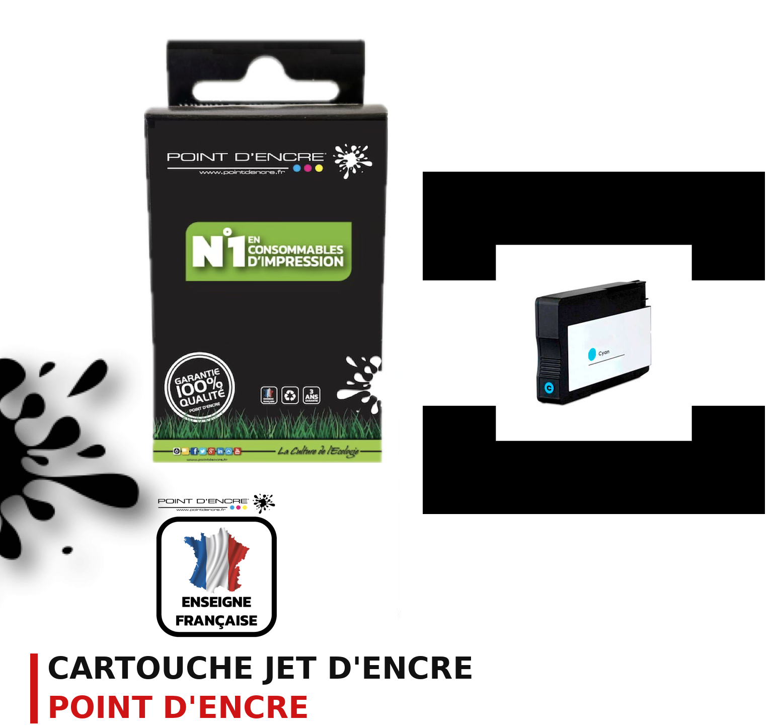 Cartouche d'encre POINT D'ENCRE Hp 963XL — CYAN