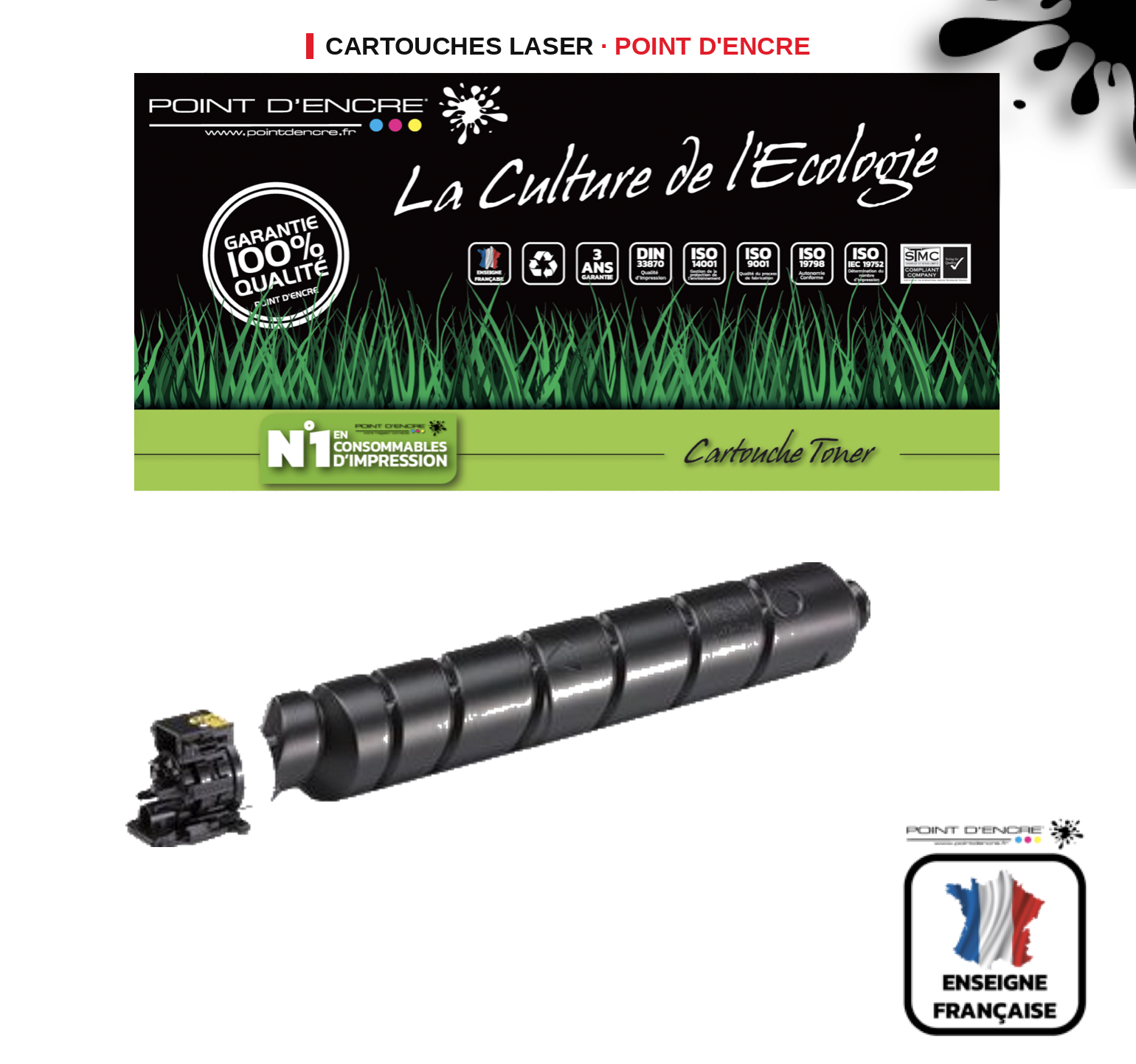 Cartouche laser POINT D'ENCRE Kyocera TK6325 — NOIR