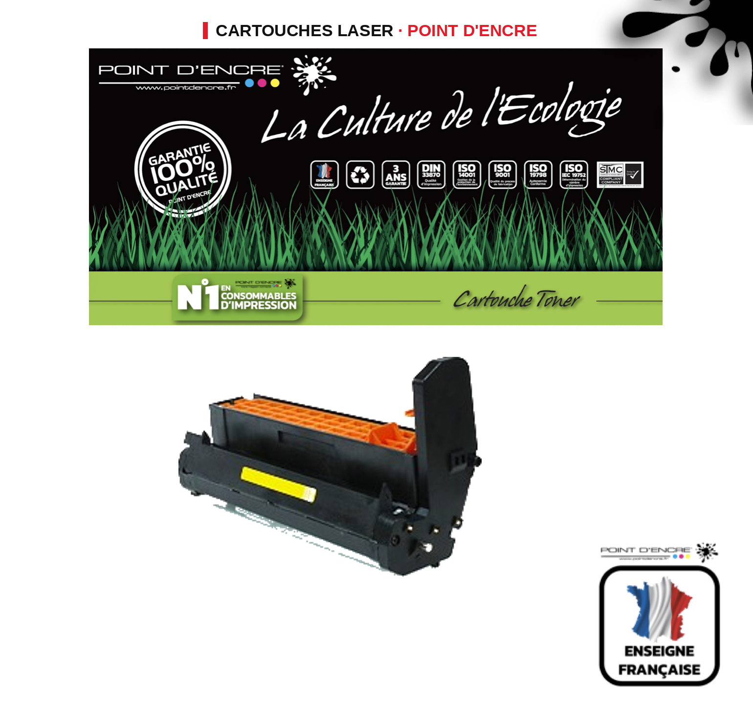 Tambour POINT D'ENCRE Oki C710 — JAUNE