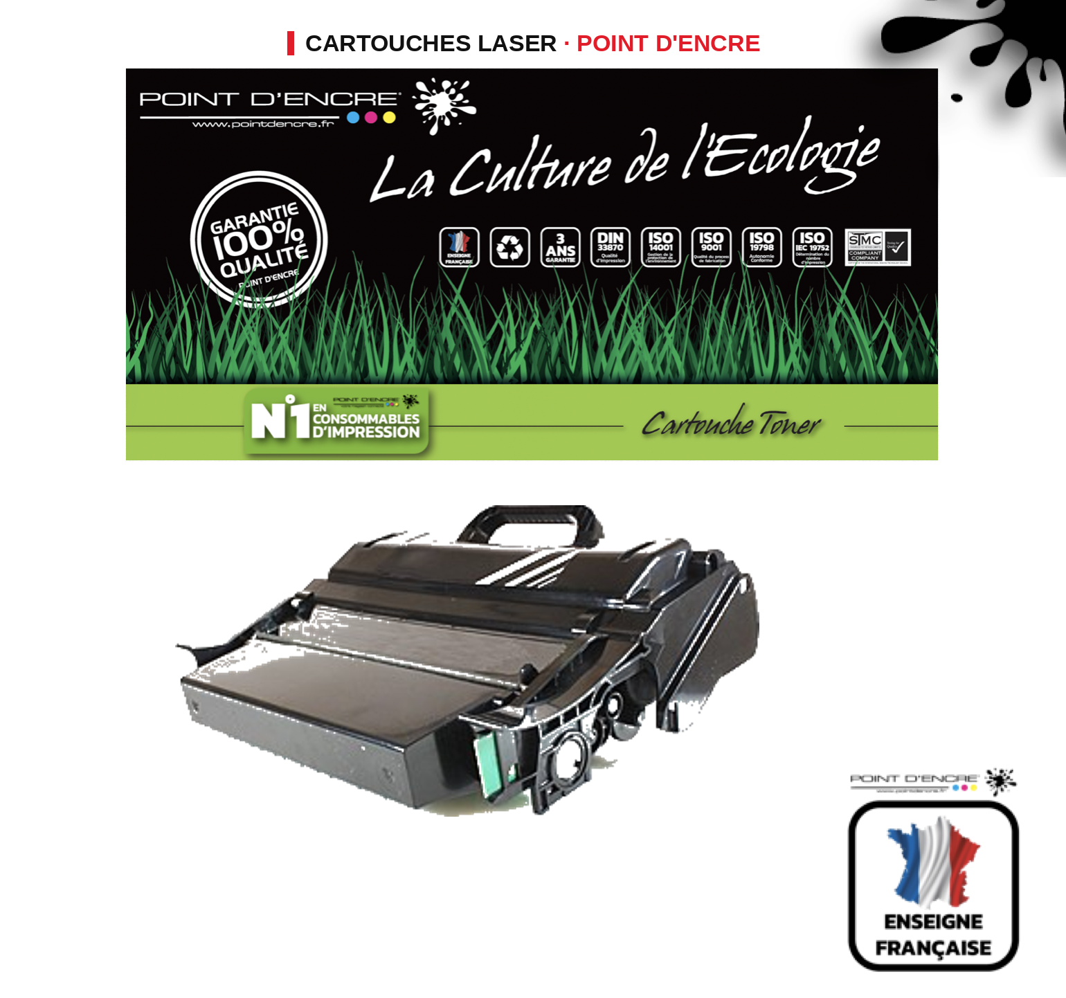 Cartouche laser POINT D'ENCRE Dell 5230 — NOIR