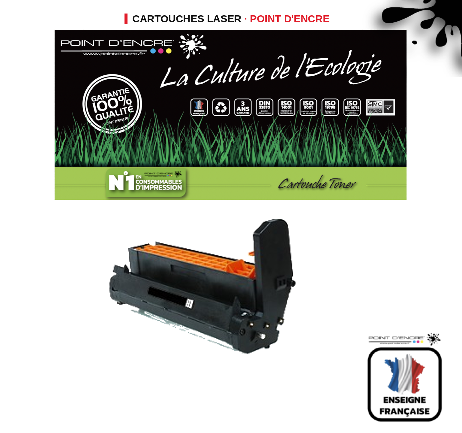 Tambour POINT D'ENCRE Oki C710 — NOIR