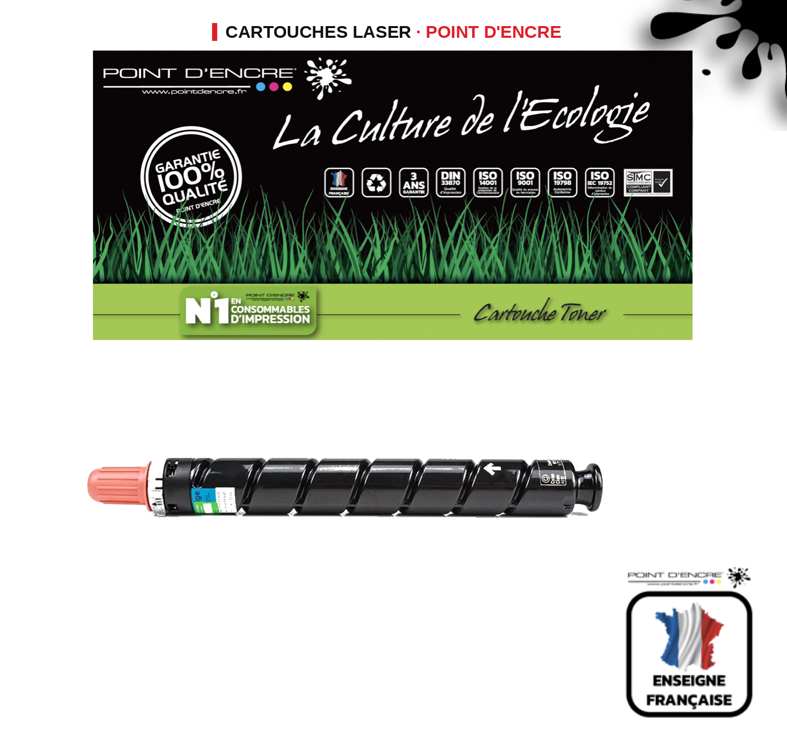 Cartouche laser POINT D'ENCRE Canon CEXV28 — CYAN
