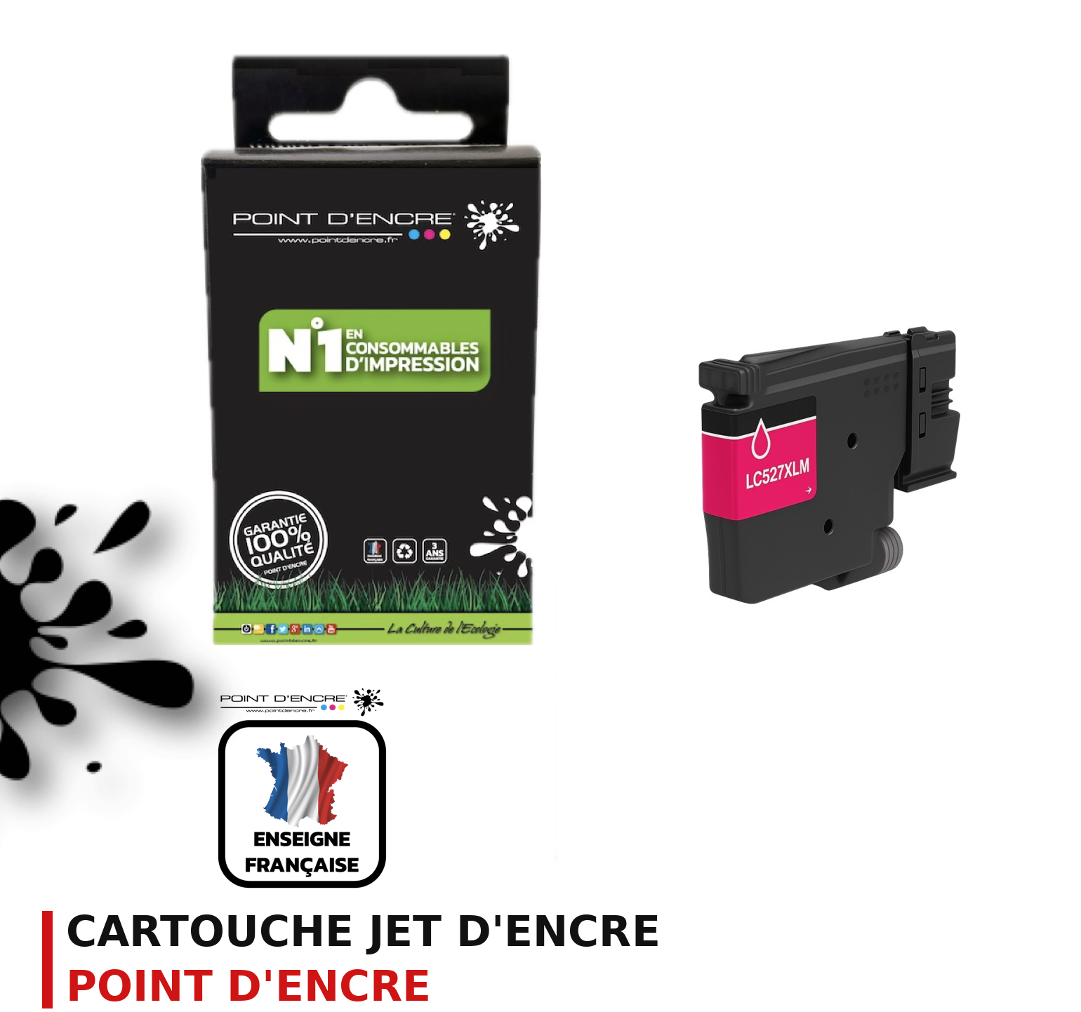 Cartouche d'encre POINT D'ENCRE Brother LC527XL — MAGENTA