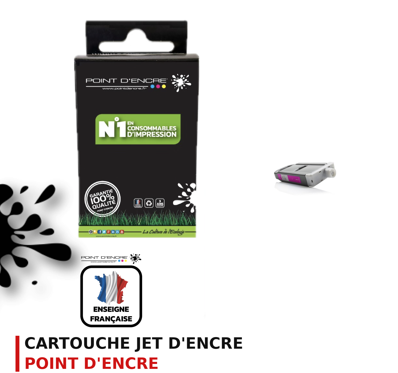 Cartouche d'encre POINT D'ENCRE Canon PFI703 — MAGENTA