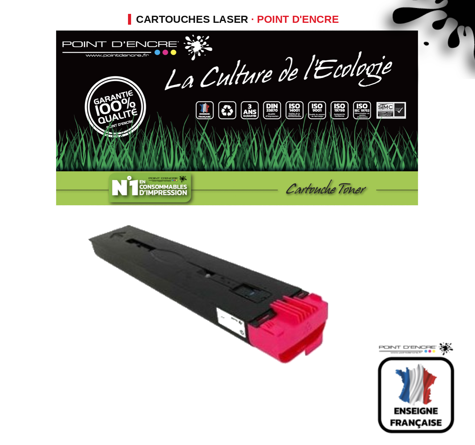 Cartouche laser POINT D'ENCRE Xerox 7655 — MAGENTA