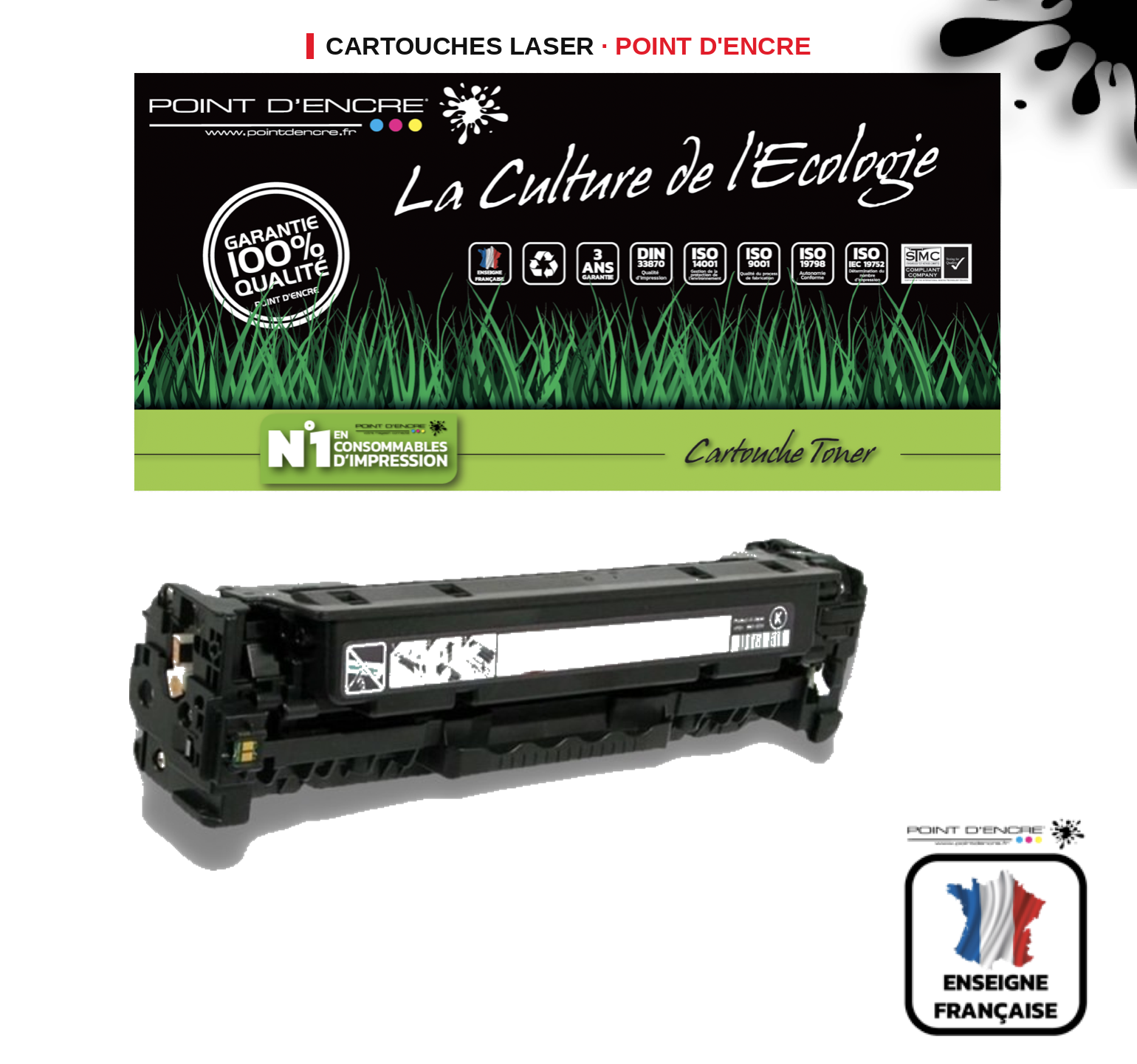 Cartouche laser POINT D'ENCRE Hp 201XL — NOIR