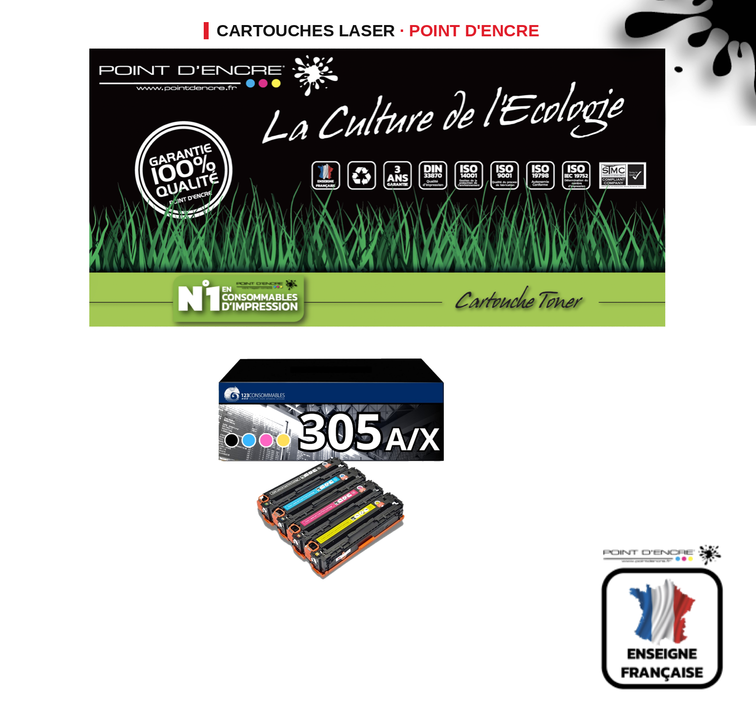 Cartouche laser POINT D'ENCRE Hp 305A — PACK