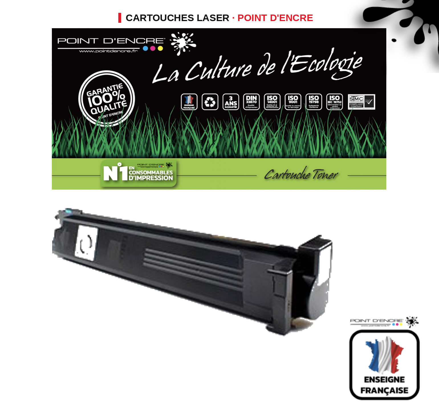 Cartouche laser POINT D'ENCRE Konica Minolta C203 — NOIR