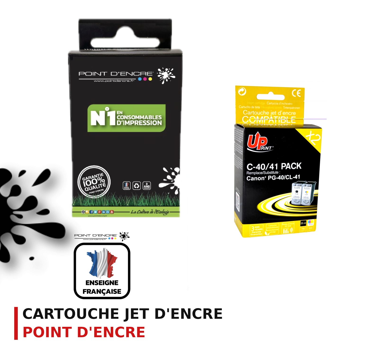 Cartouche d'encre POINT D'ENCRE Canon PG40 — PACK