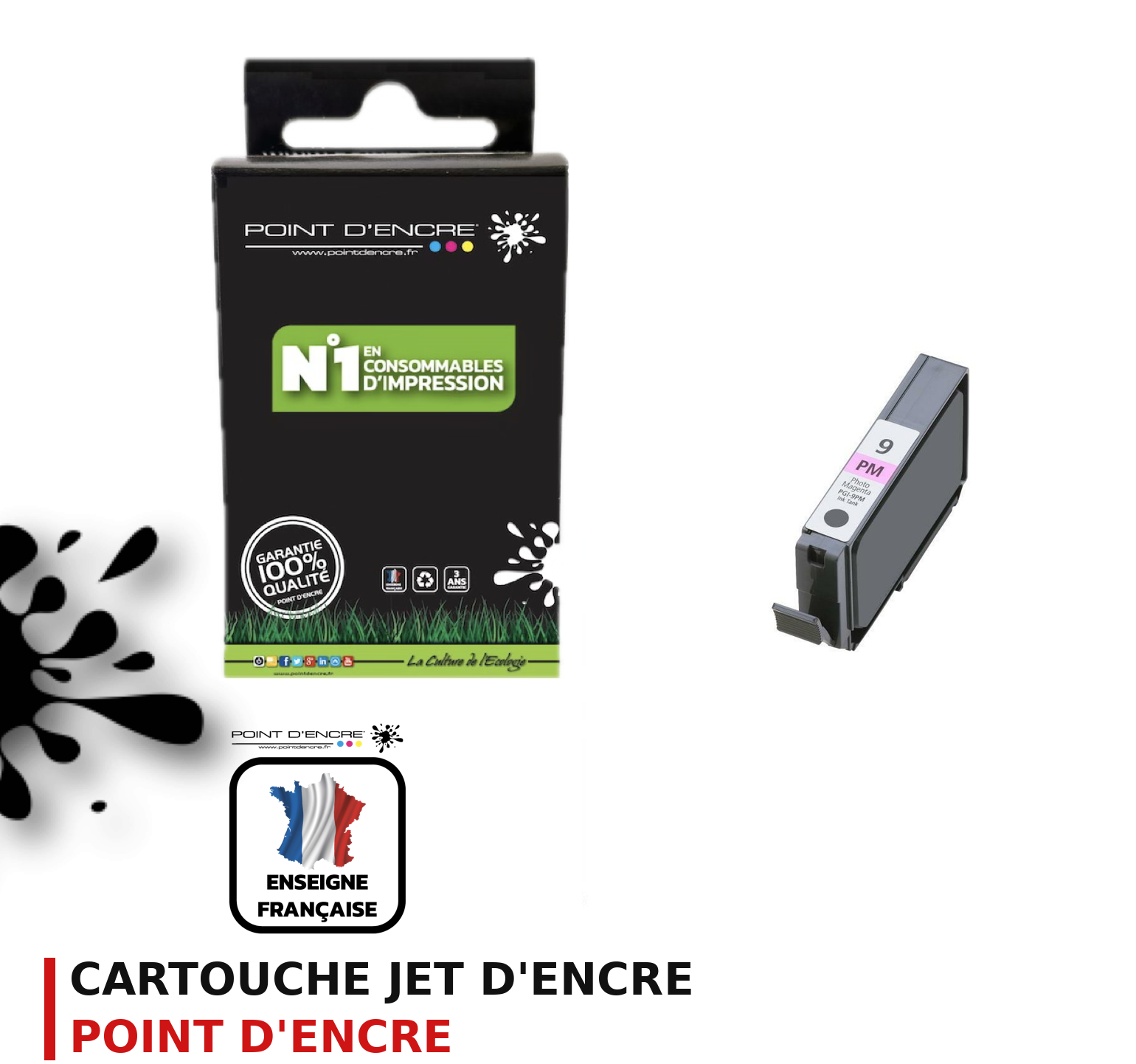 Cartouche d'encre POINT D'ENCRE Canon PGI9 — MAGENTA