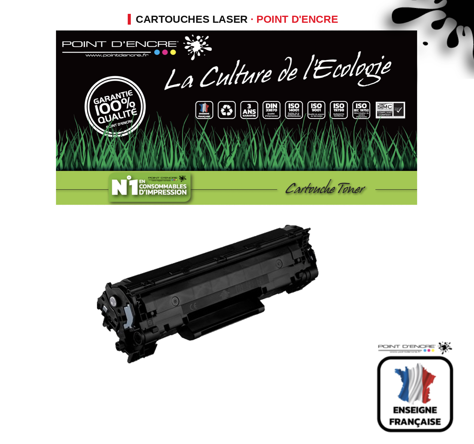 Cartouche laser POINT D'ENCRE Canon 725 — NOIR