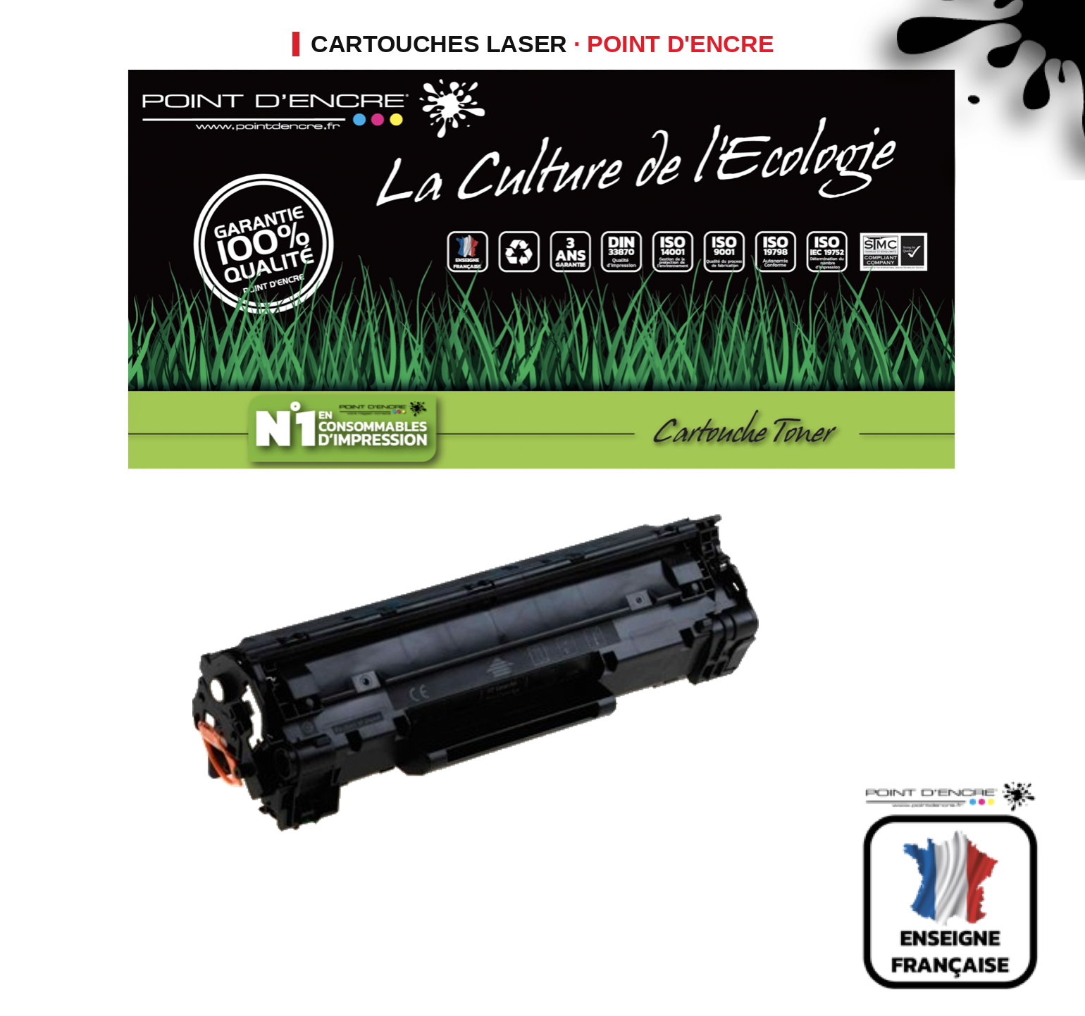 Cartouche laser POINT D'ENCRE Hp 78A — NOIR