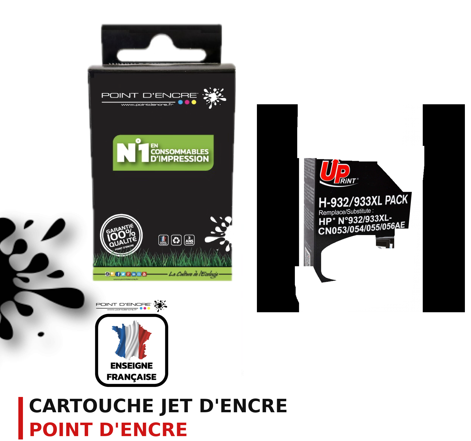 Cartouche d'encre POINT D'ENCRE Hp 932XL — PACK