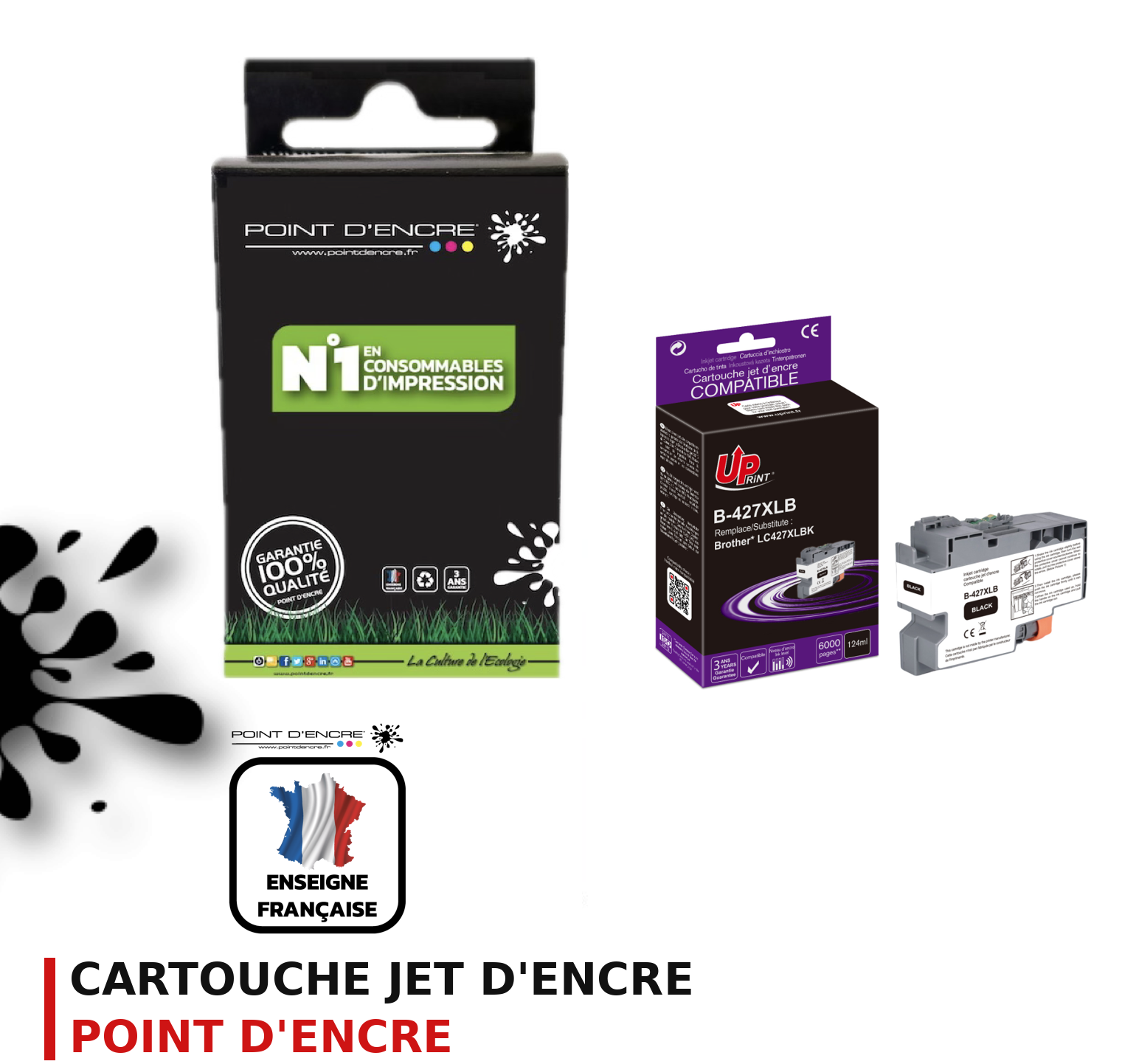Cartouche d'encre POINT D'ENCRE Brother LC427 — NOIR
