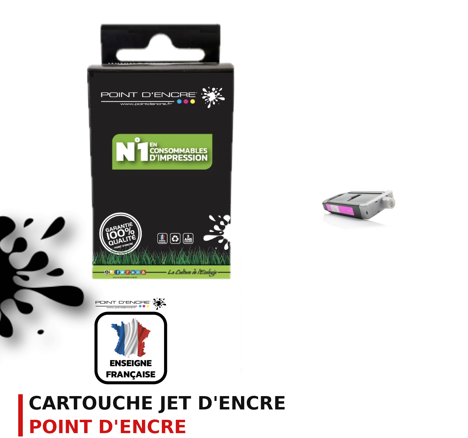 Cartouche d'encre POINT D'ENCRE Canon PFI306 — MAGENTA