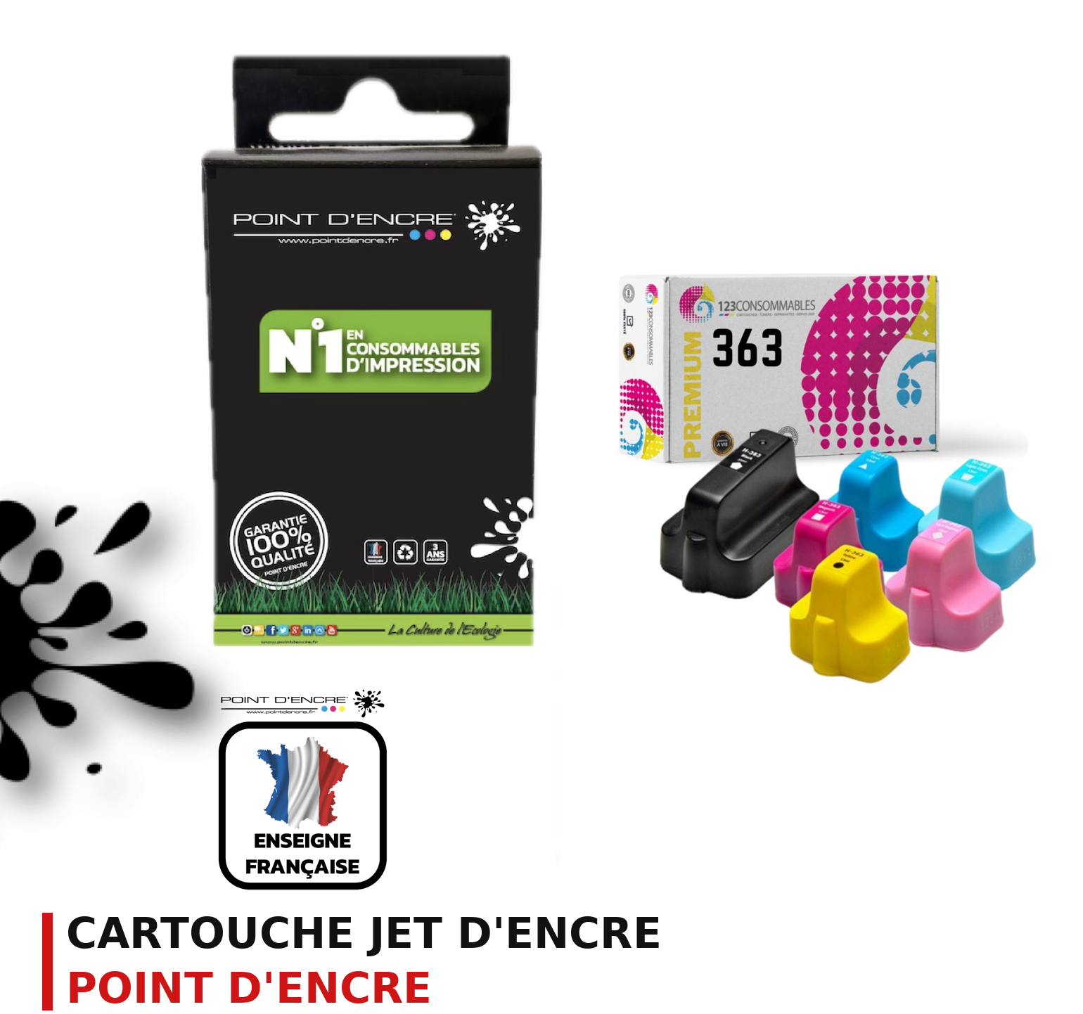 Cartouche d'encre POINT D'ENCRE Hp 363 — PACK