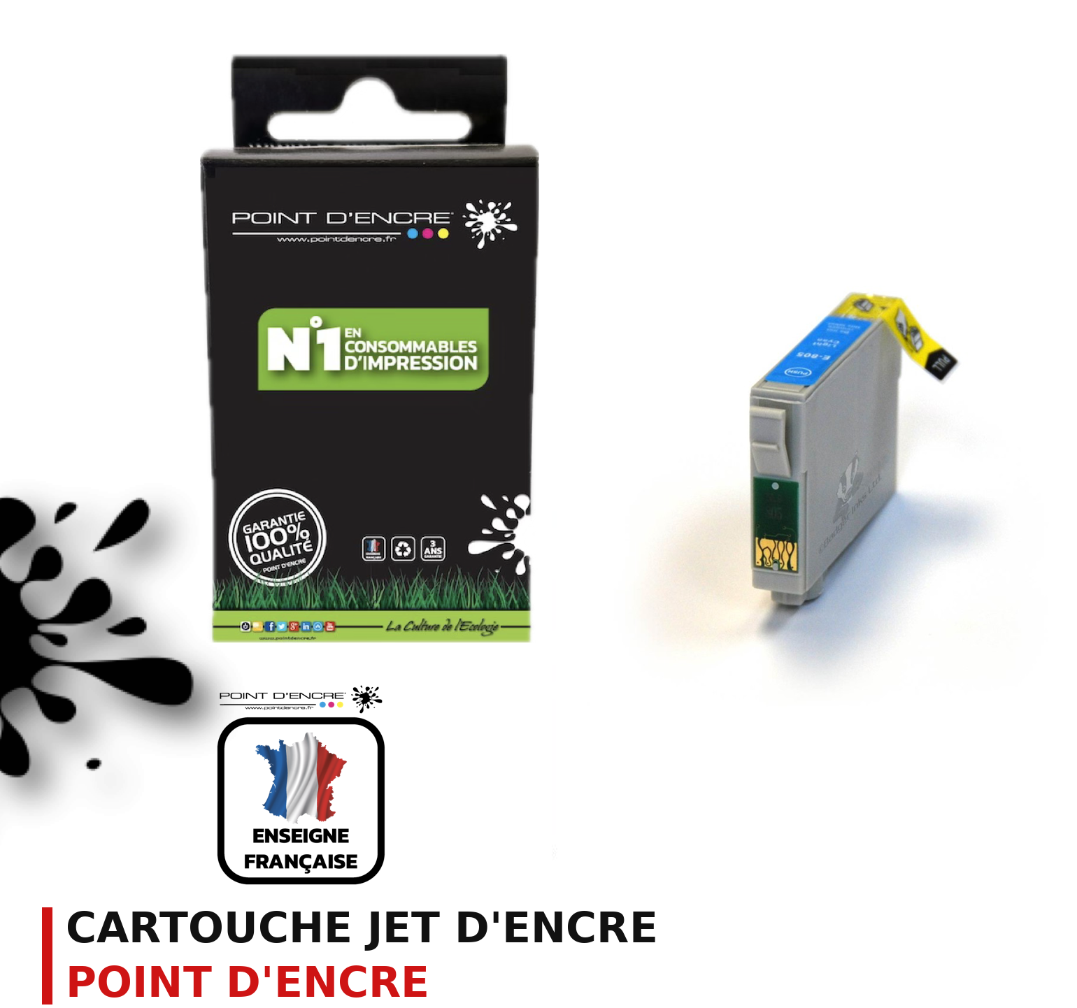 Cartouche d'encre POINT D'ENCRE Epson T0805 — CYAN
