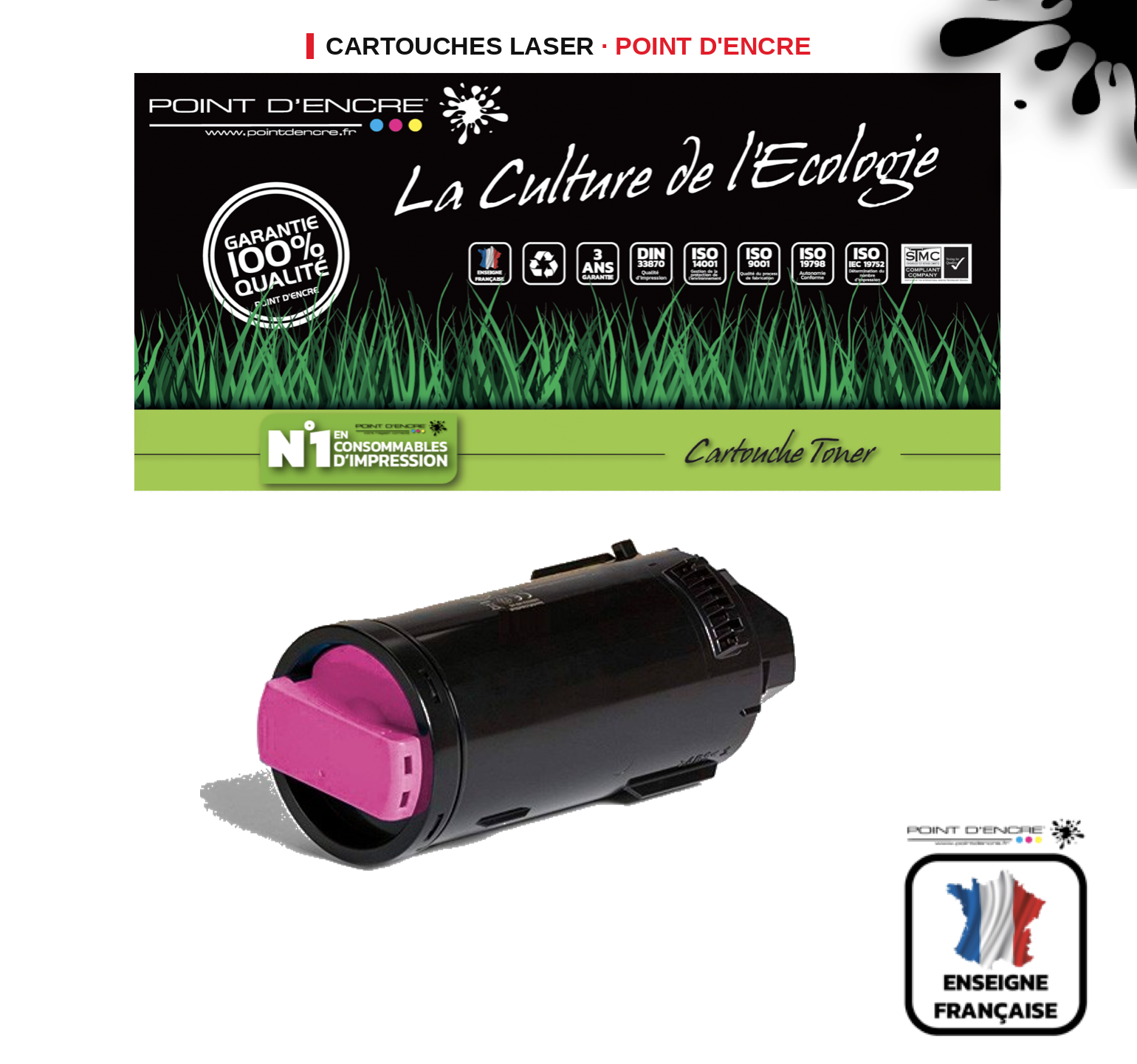 Cartouche laser POINT D'ENCRE Xerox C600 — MAGENTA