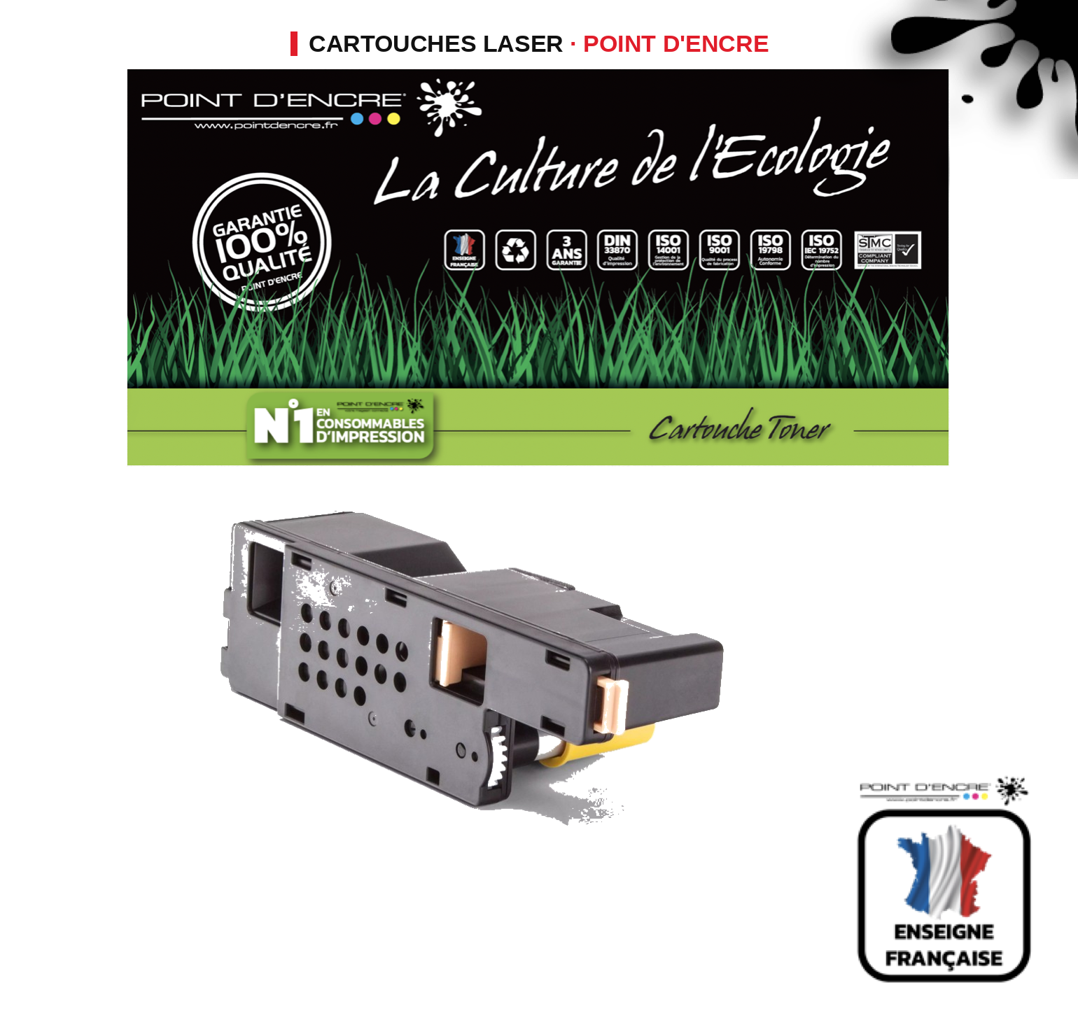 Cartouche laser POINT D'ENCRE Xerox 106R01629 — JAUNE