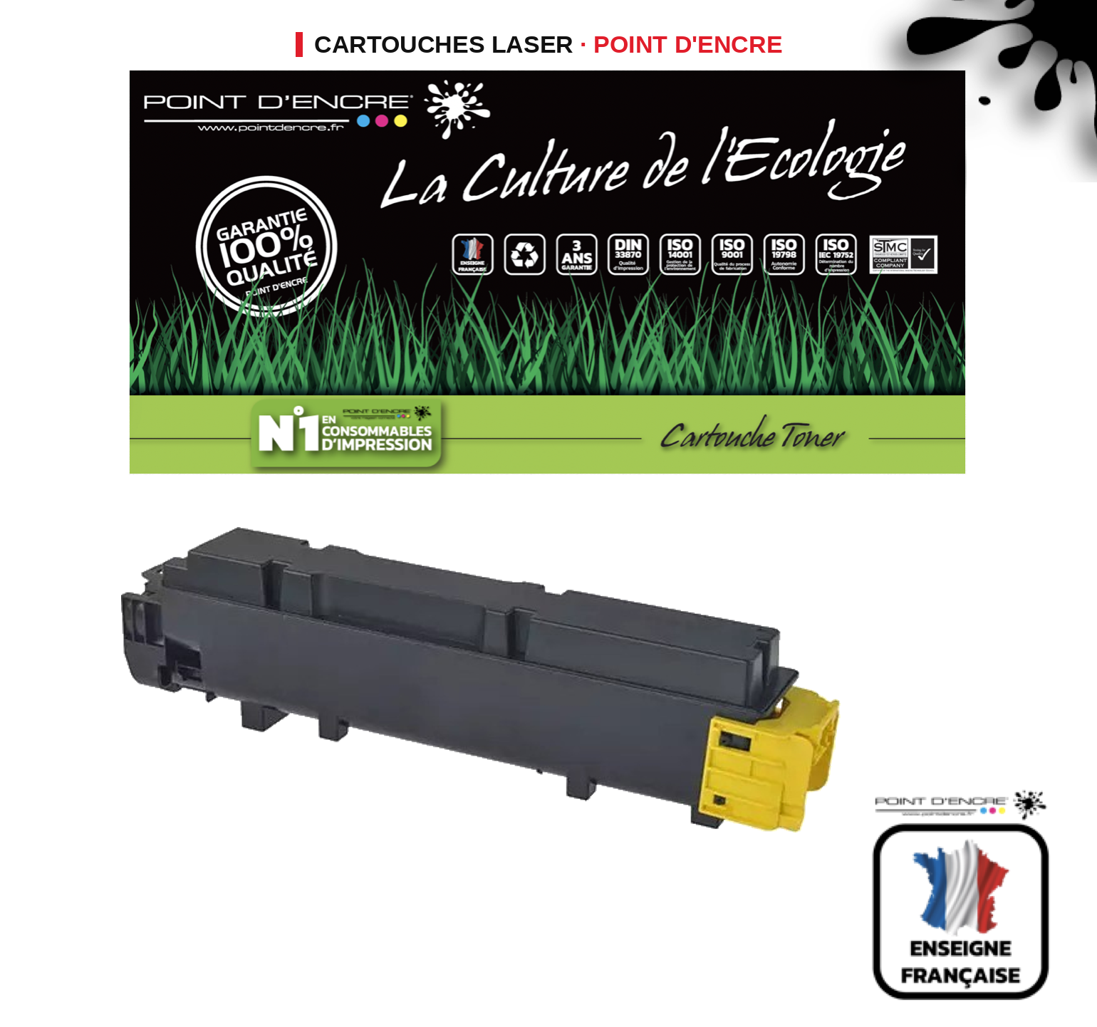 Cartouche laser POINT D'ENCRE Kyocera TK5390 — JAUNE