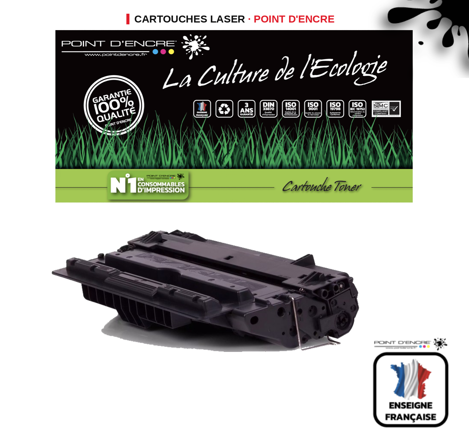 Cartouche laser POINT D'ENCRE Hp 14A — NOIR