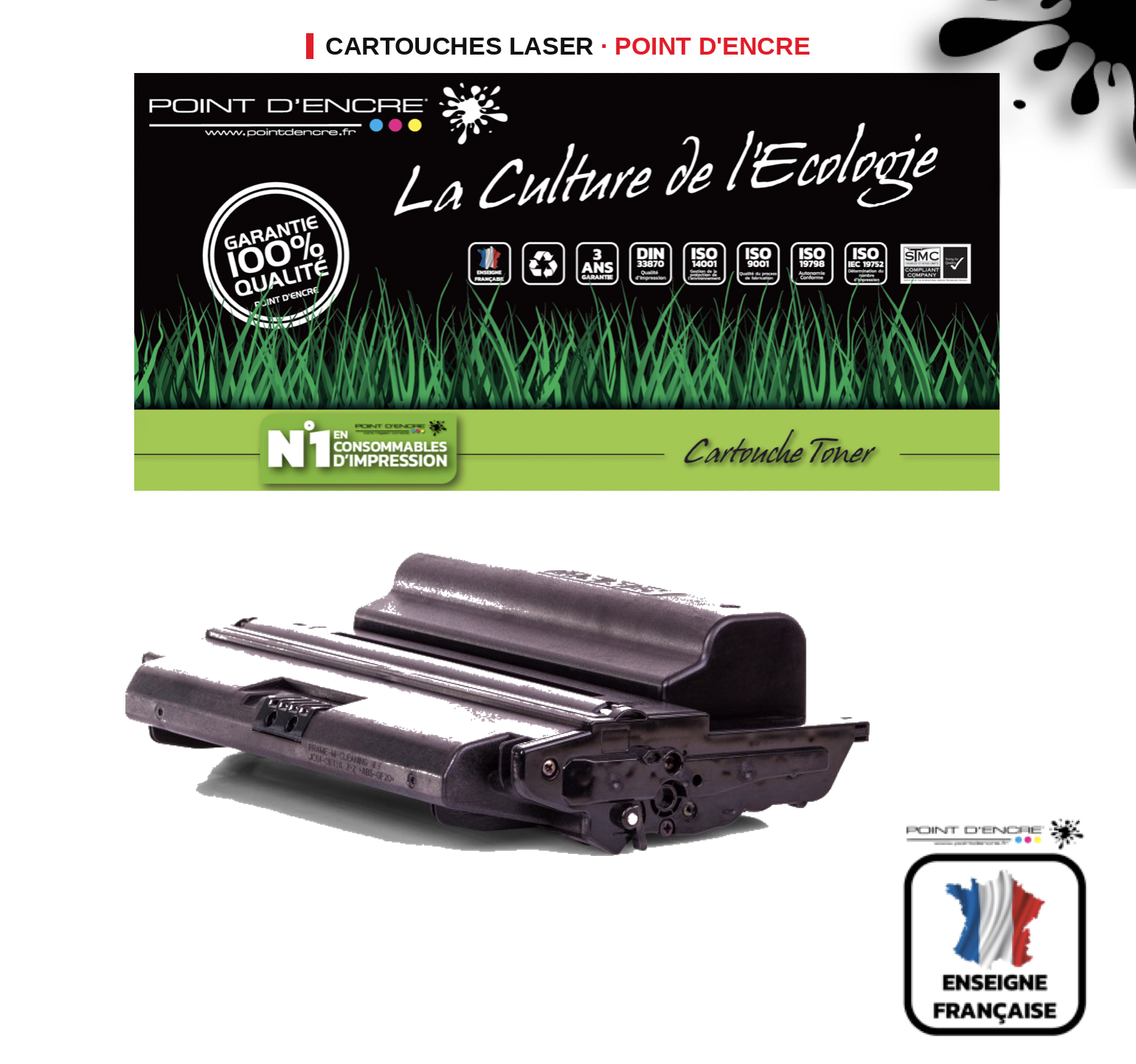 Cartouche laser POINT D'ENCRE Samsung 2082L — NOIR