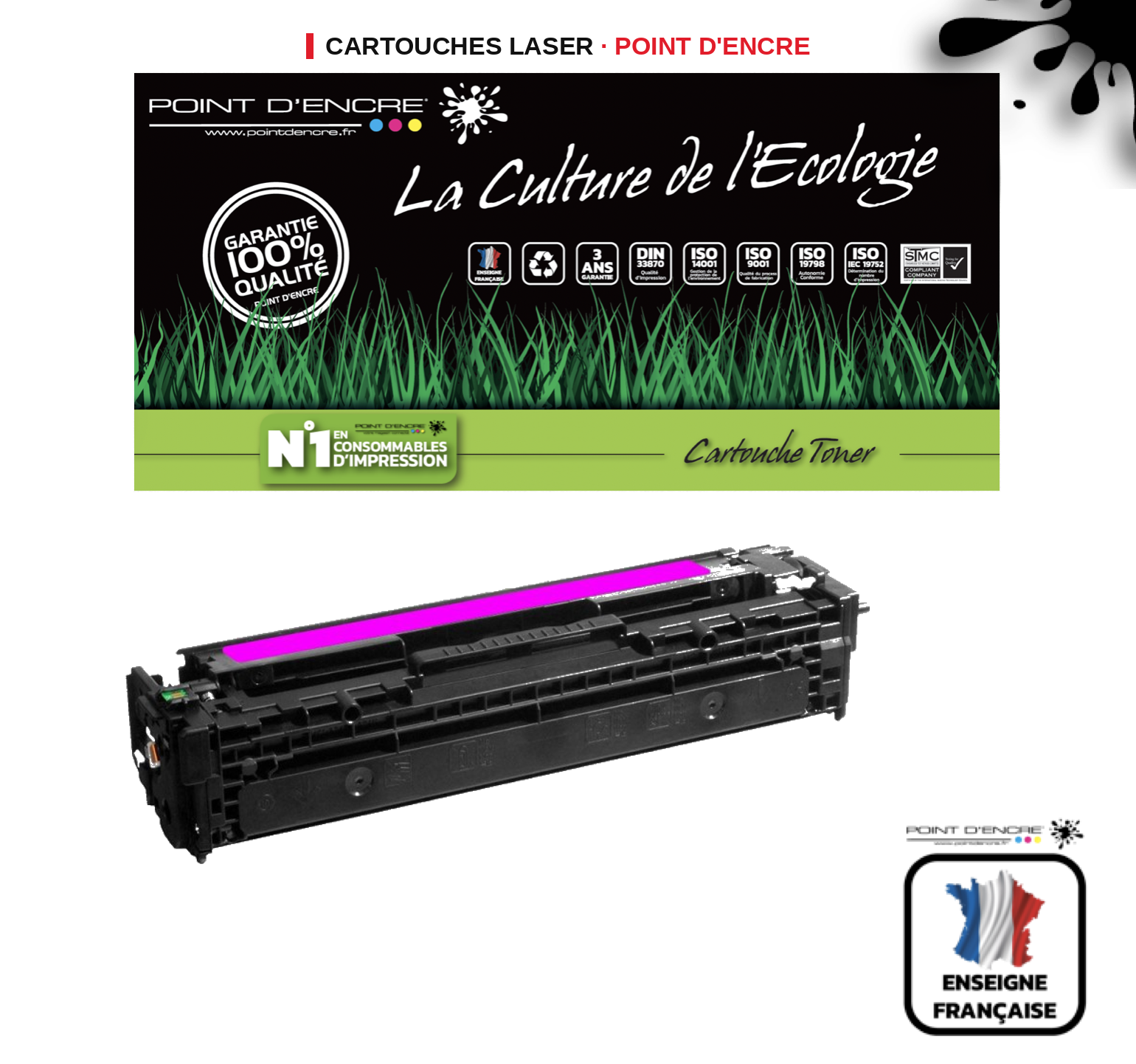 Cartouche laser POINT D'ENCRE Canon 716 — MAGENTA