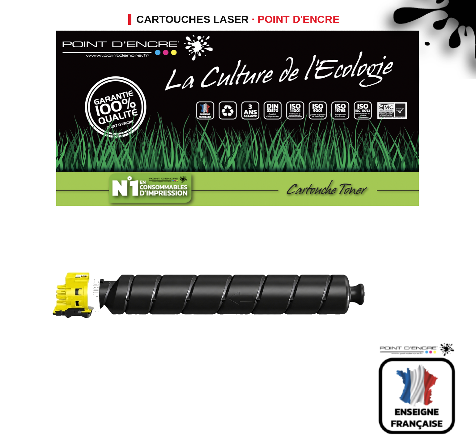 Cartouche laser POINT D'ENCRE Kyocera TK8625 — JAUNE