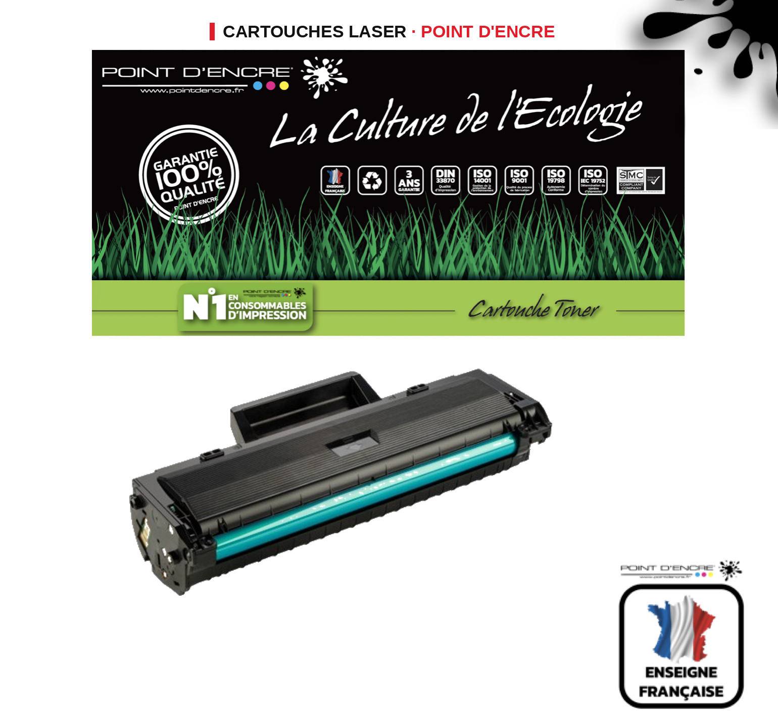 Cartouche laser POINT D'ENCRE Hp W1420A — NOIR