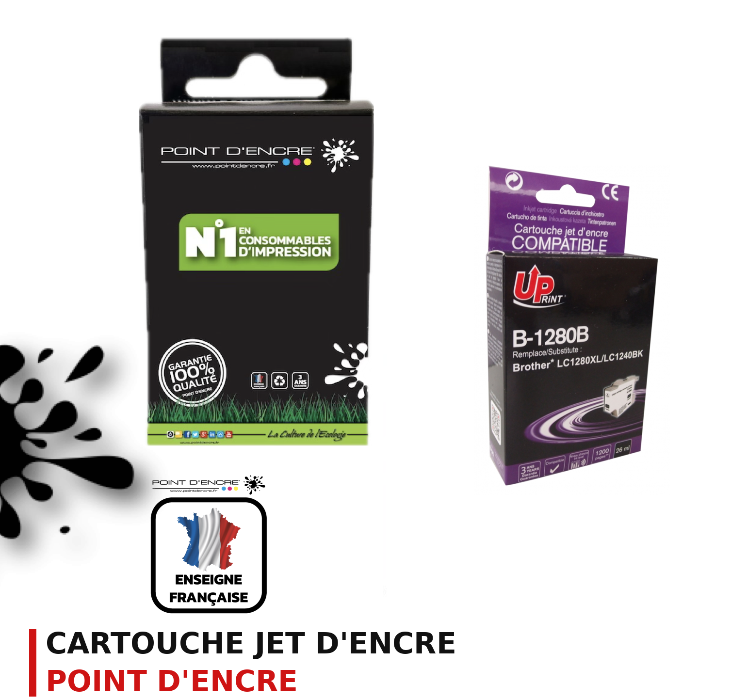 Cartouche d'encre POINT D'ENCRE Brother 1280 — NOIR