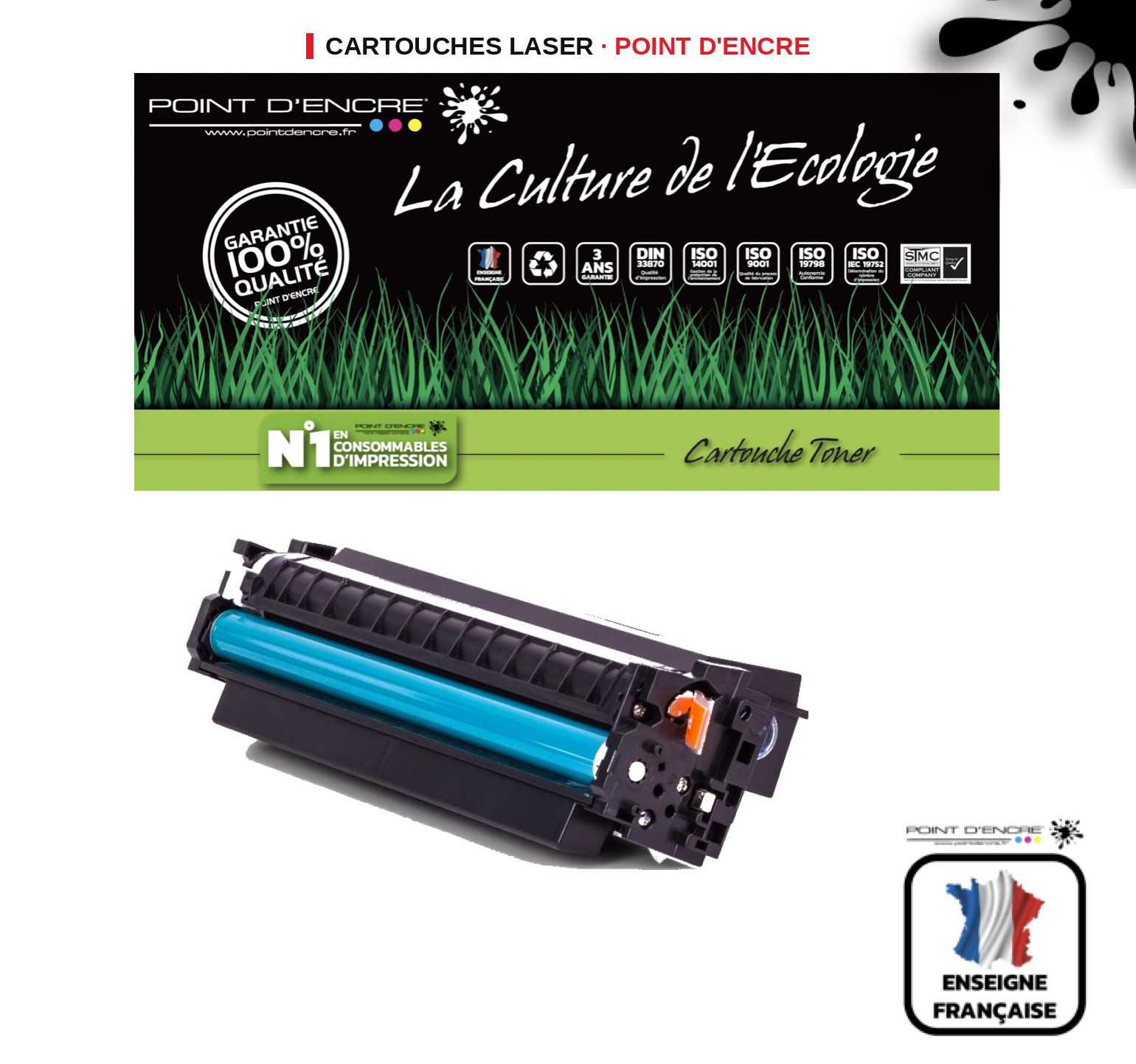 Cartouche laser POINT D'ENCRE Canon 046H — NOIR