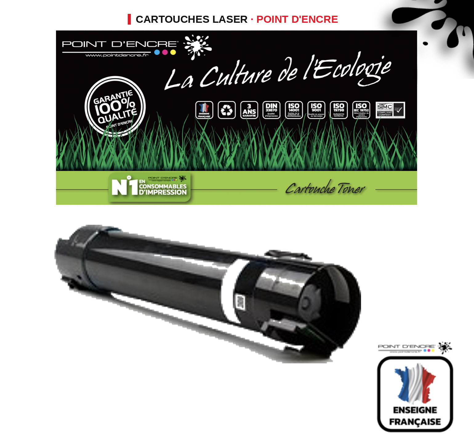 Cartouche laser POINT D'ENCRE Xerox M24 — NOIR