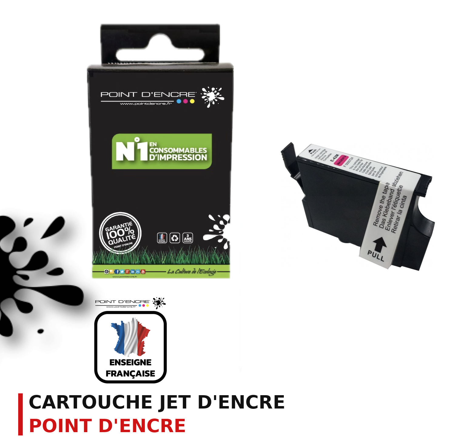Cartouche d'encre POINT D'ENCRE  T0423 — MAGENTA