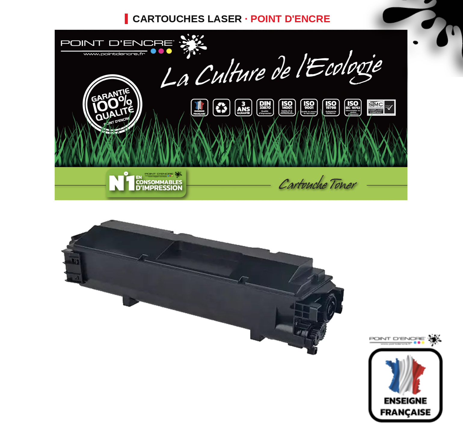 Cartouche laser POINT D'ENCRE Kyocera TK5390 — NOIR