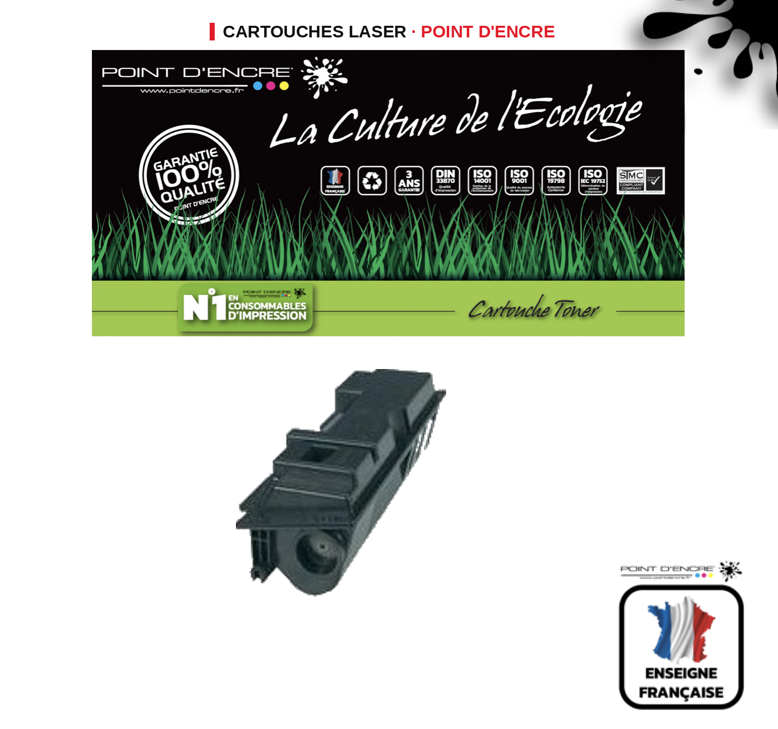 Cartouche laser POINT D'ENCRE Kyocera TK140 — NOIR