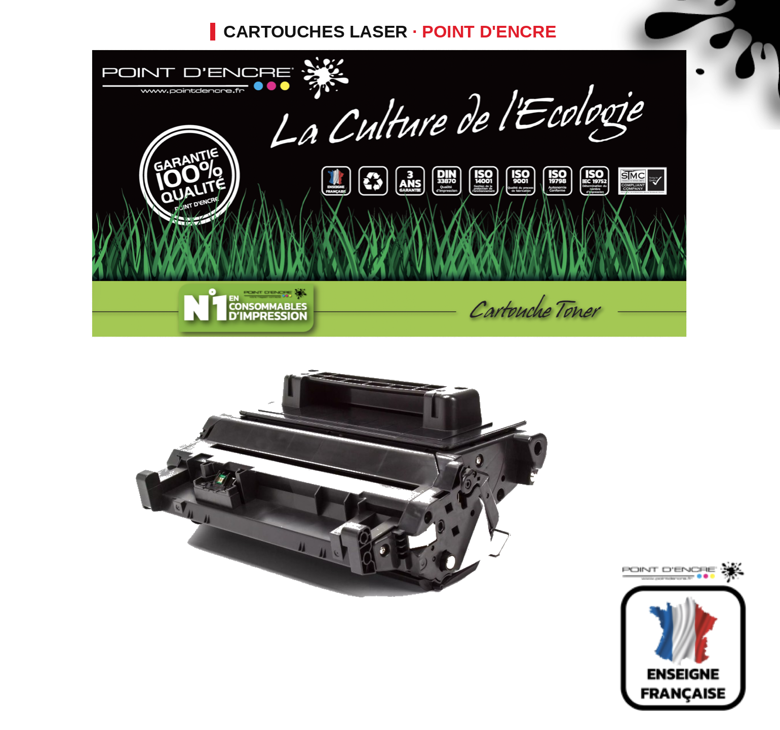 Cartouche laser POINT D'ENCRE  64A — NOIR