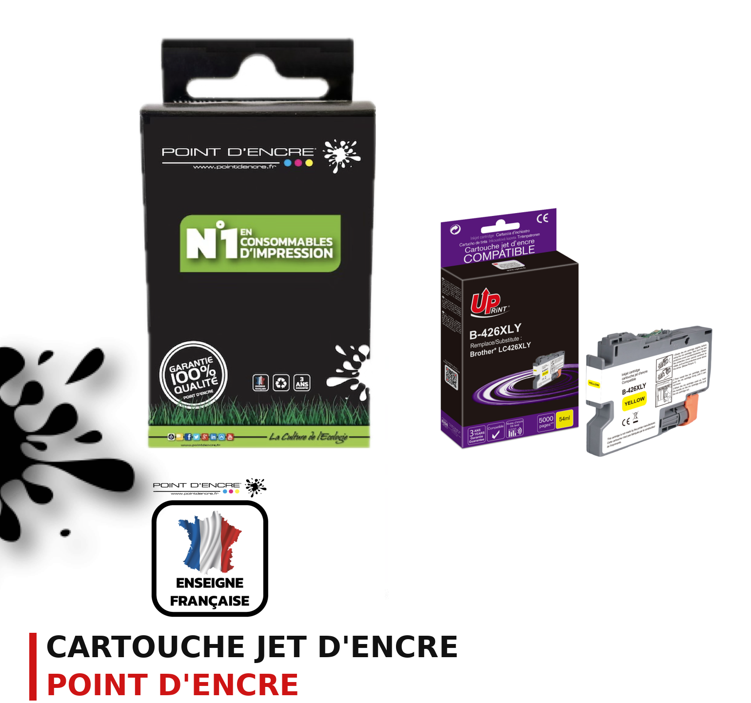 Cartouche d'encre POINT D'ENCRE Brother LC426XLY — JAUNE