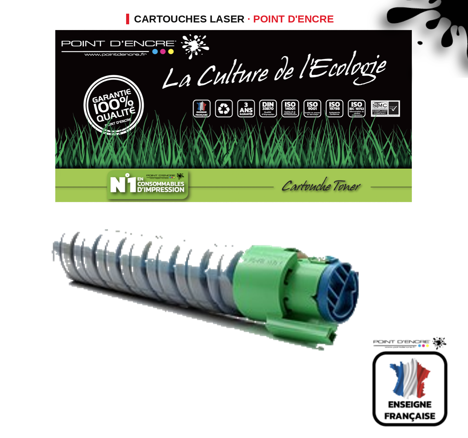 Cartouche laser POINT D'ENCRE Ricoh C410DN — CYAN