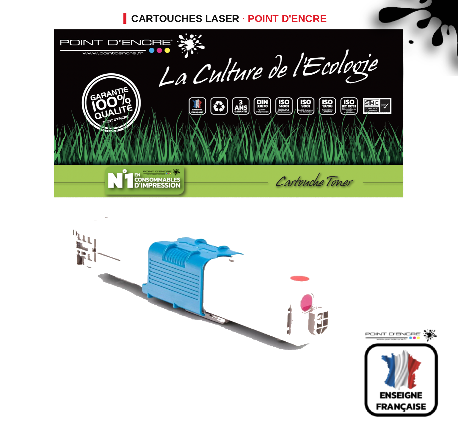 Cartouche laser POINT D'ENCRE Oki C301DN — MAGENTA