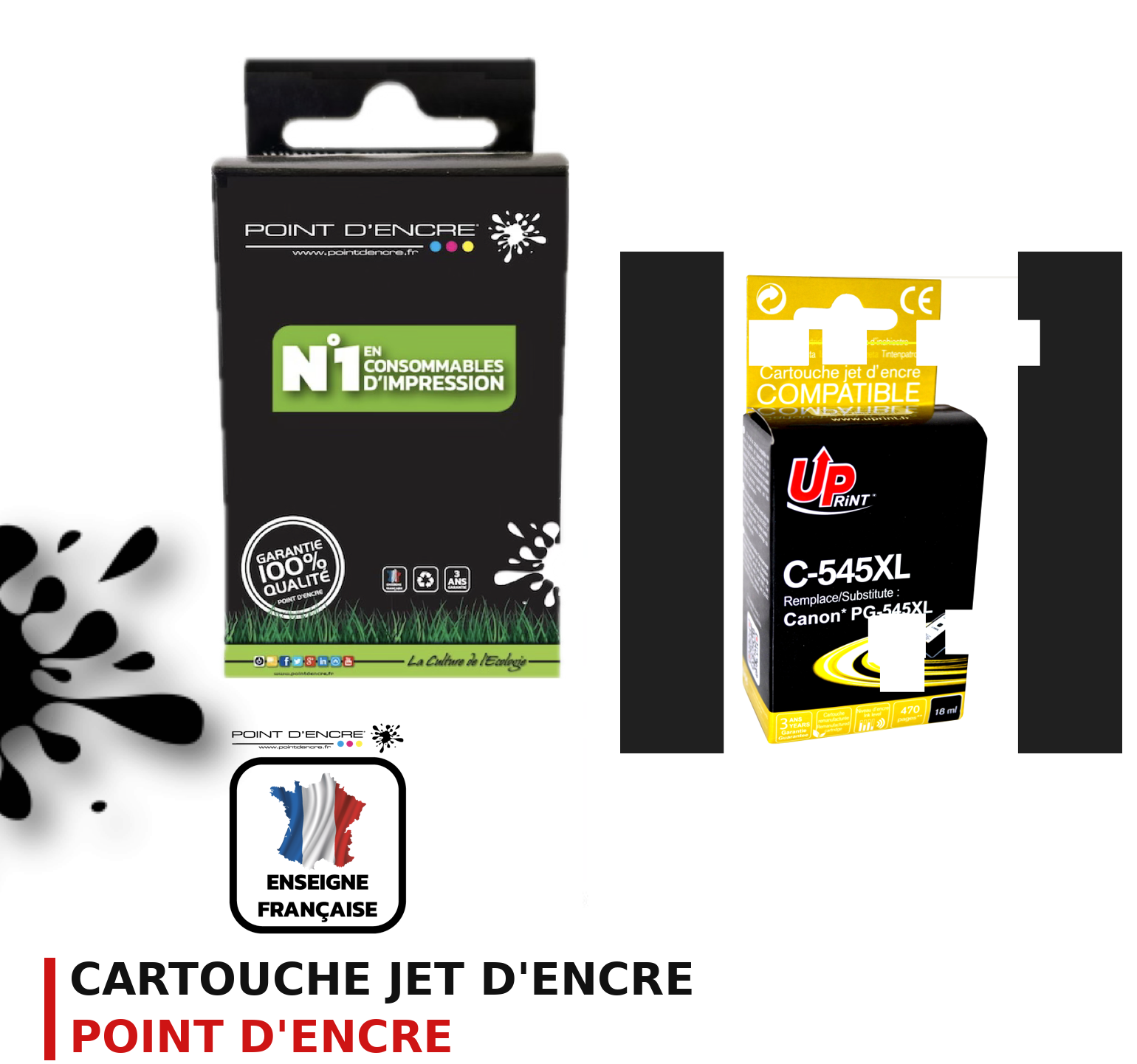 Cartouche d'encre POINT D'ENCRE Canon 545 — NOIR