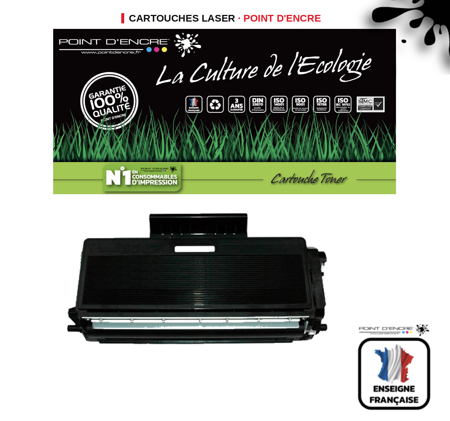 Cartouche laser POINT D'ENCRE Brother 3170 — NOIR