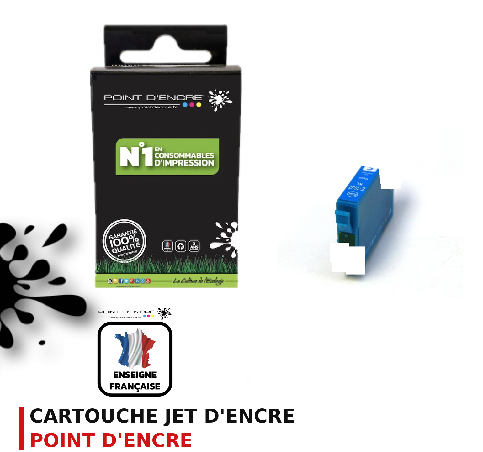 Cartouche d'encre POINT D'ENCRE Epson T16XL — CYAN