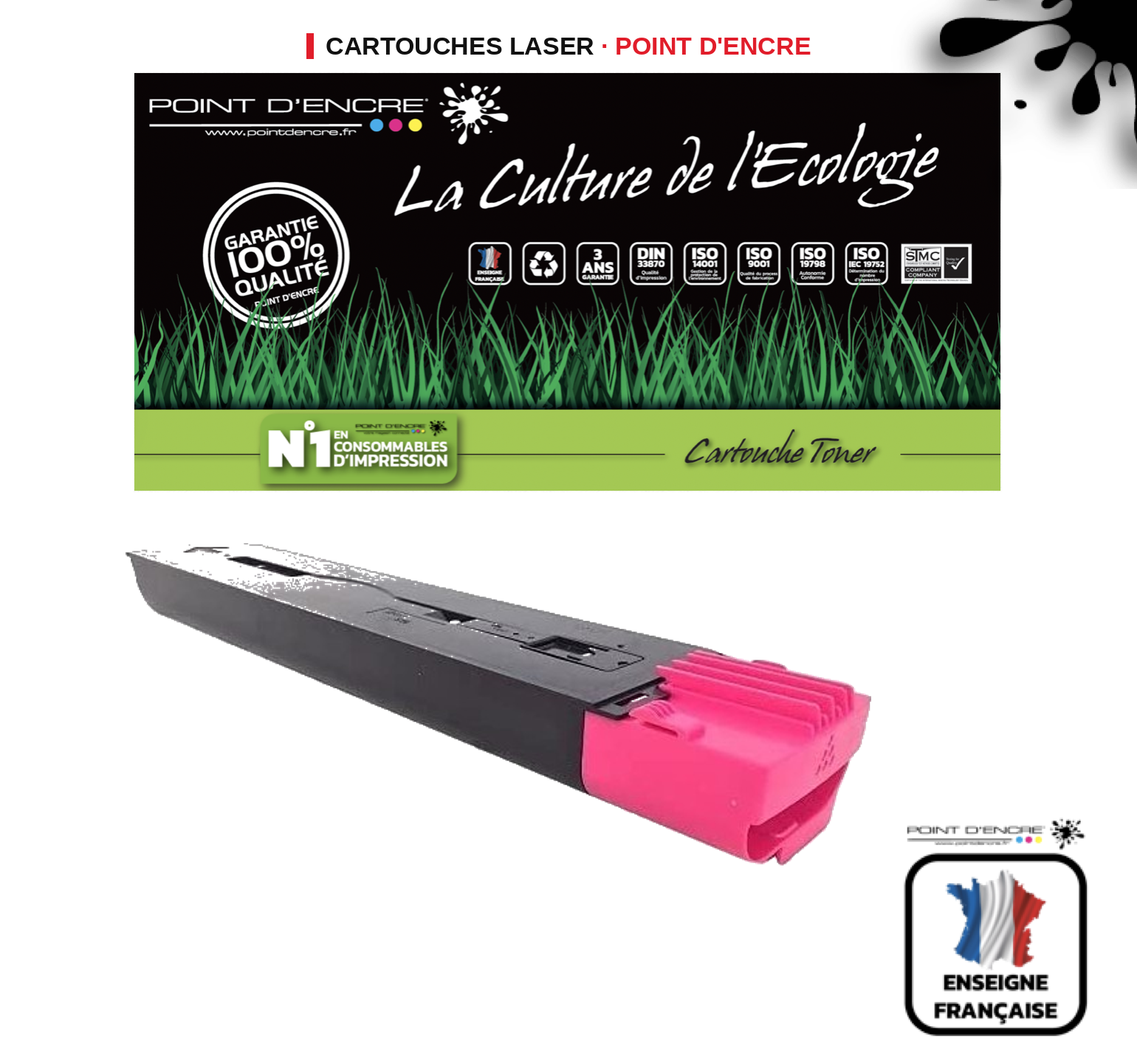 Cartouche laser POINT D'ENCRE Xerox 550 — MAGENTA