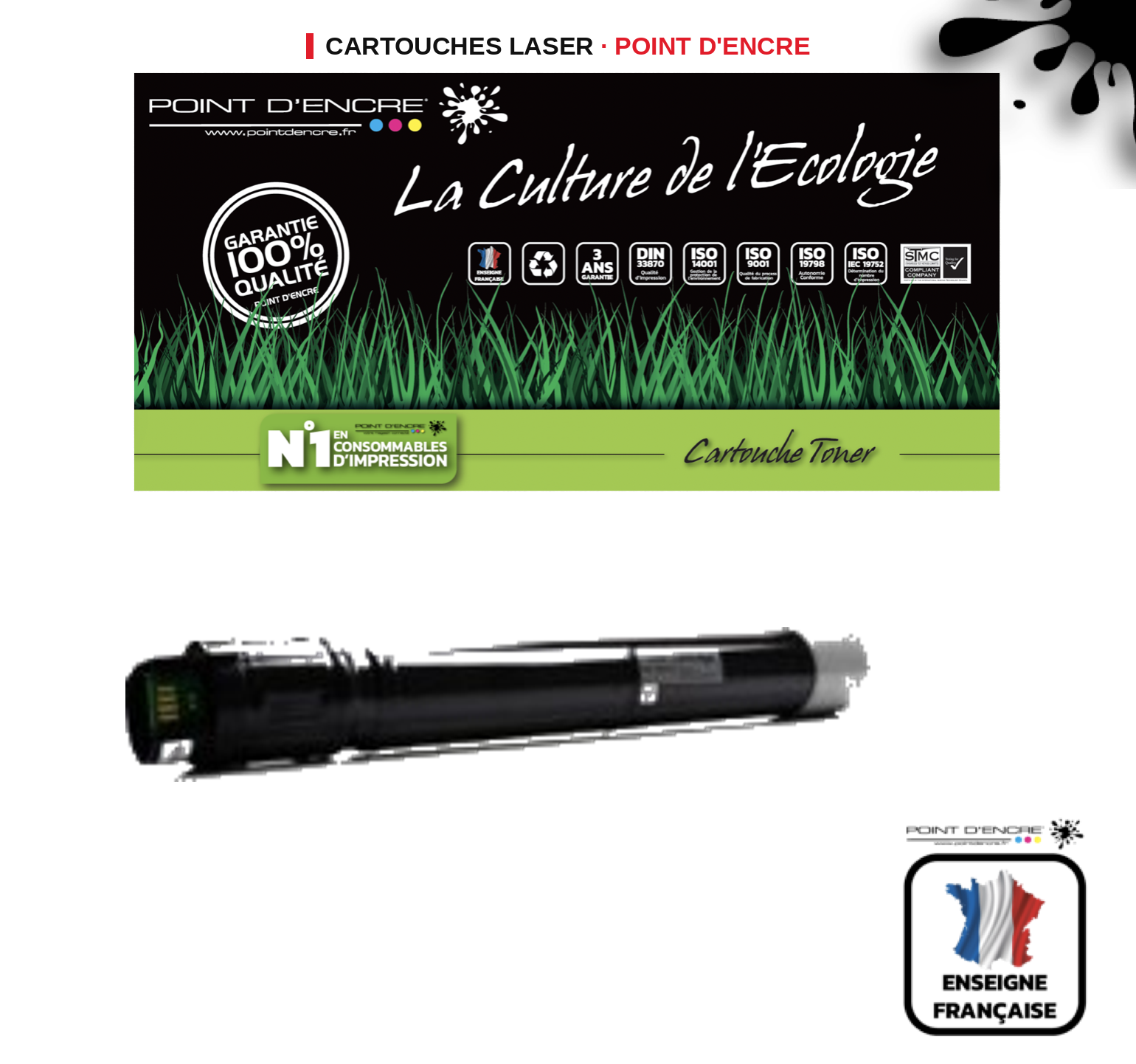 Cartouche laser POINT D'ENCRE Xerox 106R01439 — NOIR